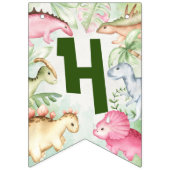 恐竜のカラフル幼児の誕生日パーティー バンティングフラッグ (第2の旗)