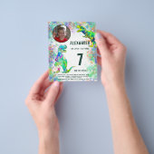 恐竜のカラフル誕生日パーティー写真の予算 チラシ (手)