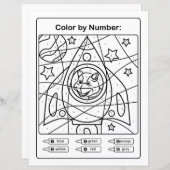 恐竜のカラーリングページ番号 – Dino Astronology (正面/裏面)