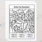 恐竜のカラーリングページ番号 – Dino Eggベビー (正面/裏面)