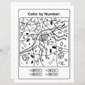 恐竜のカラーリングページ番号 – Dino Skeleton (正面/裏面)