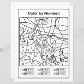恐竜のカラーリングページ番号 – Two Dinos (正面/裏面)