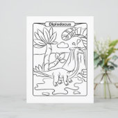 恐竜のカラーリングページ – Diplodocus (スタンド正面)