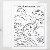 恐竜のカラーリングページ – Juravenator (正面/裏面)