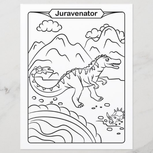恐竜のカラーリングページ – Juravenator (正面)