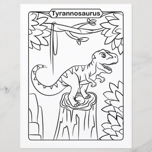 恐竜のカラーリングページ – Tylnosaurus (正面)