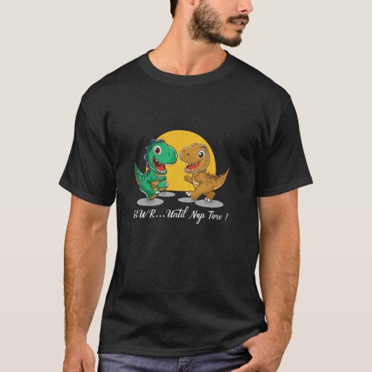 恐竜のガオー 昼寝時間まで Tシャツ (正面)