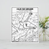 恐竜のキッズアクティビティカラーリングページ（番号別） (スタンド正面)