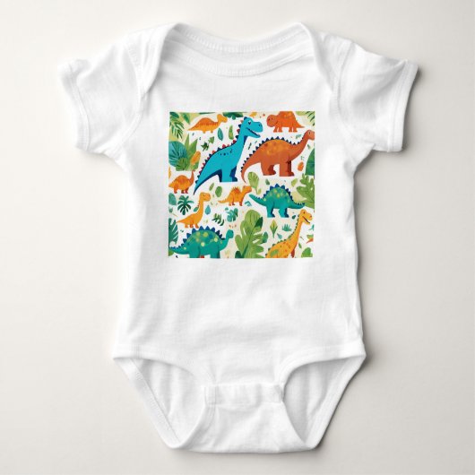 恐竜のキャラクター服 ベビーボディスーツ (正面)