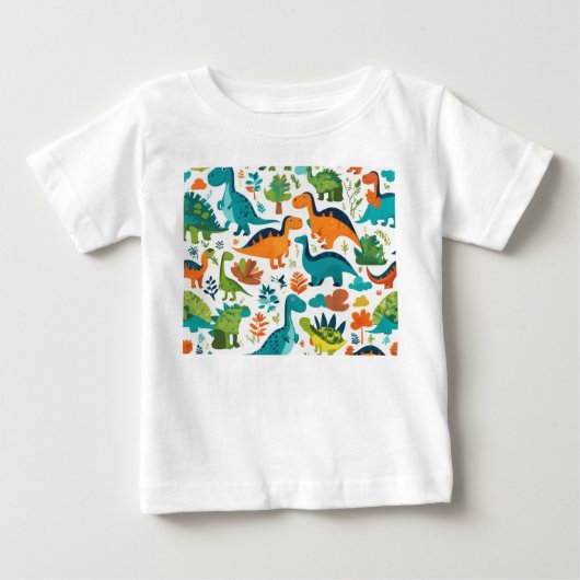 恐竜のキャラクター服 ベビーTシャツ (正面)