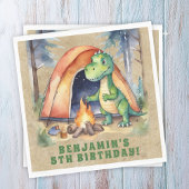 恐竜のキャンプ誕生日パーティー スタンダードランチョンナプキン