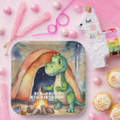 恐竜のキャンプ誕生日パーティー ペーパープレート (パーティー)