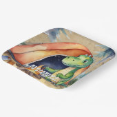 恐竜のキャンプ誕生日パーティー ペーパープレート (傾斜あり)