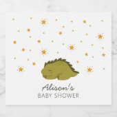 恐竜のキラキラの緑男女兼用星 ビールラベル (シングルラベル)