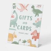 恐竜のギフトカードの看板 台座サイン (正面)