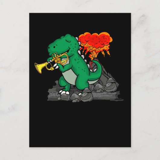 恐竜のギフトキッズトランペット音楽ビッグバンドトランペット ポストカード (正面)