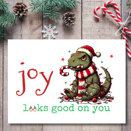 恐竜のクリスマスにおもしろい喜びが似合う シーズンカード