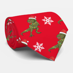 恐竜のクリスマスクリスマスディーノタイ ネクタイ