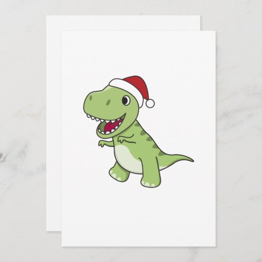 恐竜のクリスマススノーウィンターTレックスディノアダルトCL シーズンカード (正面/裏面)