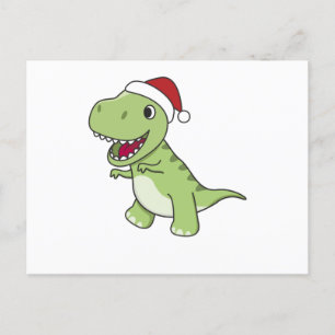 恐竜のクリスマススノーウィンターTレックスディノ ポストカード