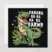 恐竜のクリスマスツリー レックス クリスマスプレゼント  シーズンカード (正面/裏面)