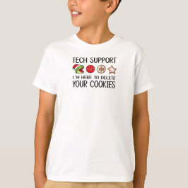 恐竜のクリスマステックサポート 私がクッキーを削除します Tシャツ