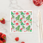 恐竜のクリスマスパターン スタンダードカクテルナプキン (インサイチュ)