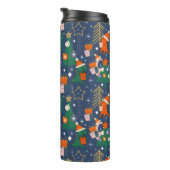 恐竜のクリスマスパーティーブルー タンブラー (回転右)