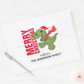 恐竜のクリスマスラベル スクエアシール (封筒)