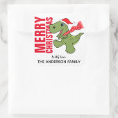 恐竜のクリスマスラベル スクエアシール (バッグ)