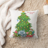 恐竜のクリスマス装飾用クッションのカスタマイズ クッション (ブランケット)