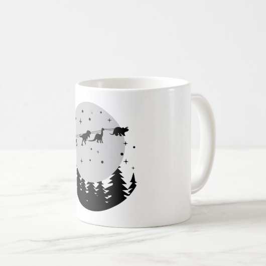 恐竜のクリスマス・キッド贈り物、家族の装飾 コーヒーマグカップ (正面右)