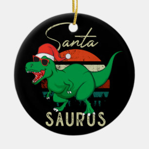 恐竜のクリスマス・キッド贈り物、家族の装飾 セラミックオーナメント