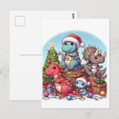 恐竜のクリスマス、 ポストカード (正面/裏面)