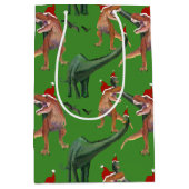 恐竜のクリスマス ミディアムペーパーバッグ (正面)