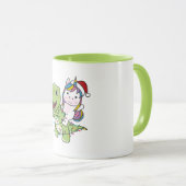 恐竜のクリスマス・ユニコーン冬のTレックス・ディノ大人 マグカップ (正面右)