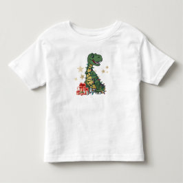 恐竜のクリスマス ライト T-Rex The Halls トドラーTシャツ