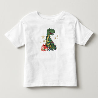 恐竜のクリスマス ライト T-Rex The Halls トドラーTシャツ