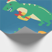 恐竜のクリスマス ラッピングペーパー (角)