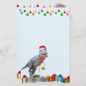 恐竜のクリスマス 便箋 (正面/裏面)