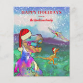 恐竜のクリスマスTレックスサンタパーソナライズされた (正面)