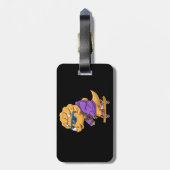 恐竜のクールスケー遊ボード漫画 ラゲッジタグ (裏面縦)