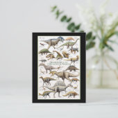 恐竜のグラフの背景 ポストカード (スタンド正面)
