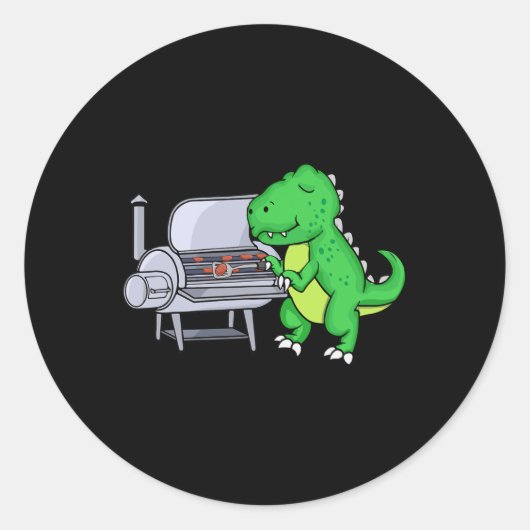 恐竜のグリリングRbecue恋人Bbqメンズグリル ラウンドシール (正面)