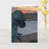 恐竜のグリーティングカード カード (黄色い花)