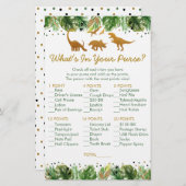 恐竜のサファリあなたの財布シャワーゲームに何が (正面/裏面)