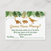 恐竜のサファリはシャワーゲームの数を推測 エンクロージャーカード (正面)