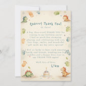 恐竜のサンキューカードワンサウルスの1歳 招待状 (正面)