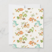 恐竜のサンキューカード – 男の子の誕生日パーティー サンキューカード (裏面)