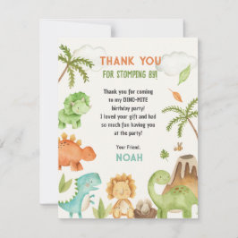 恐竜のサンキューカード – 男の子の誕生日パーティー サンキューカード